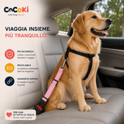 COCOKI BELT™: Cintura di Sicurezza Regolabile per Cani in Auto - Cocoki
